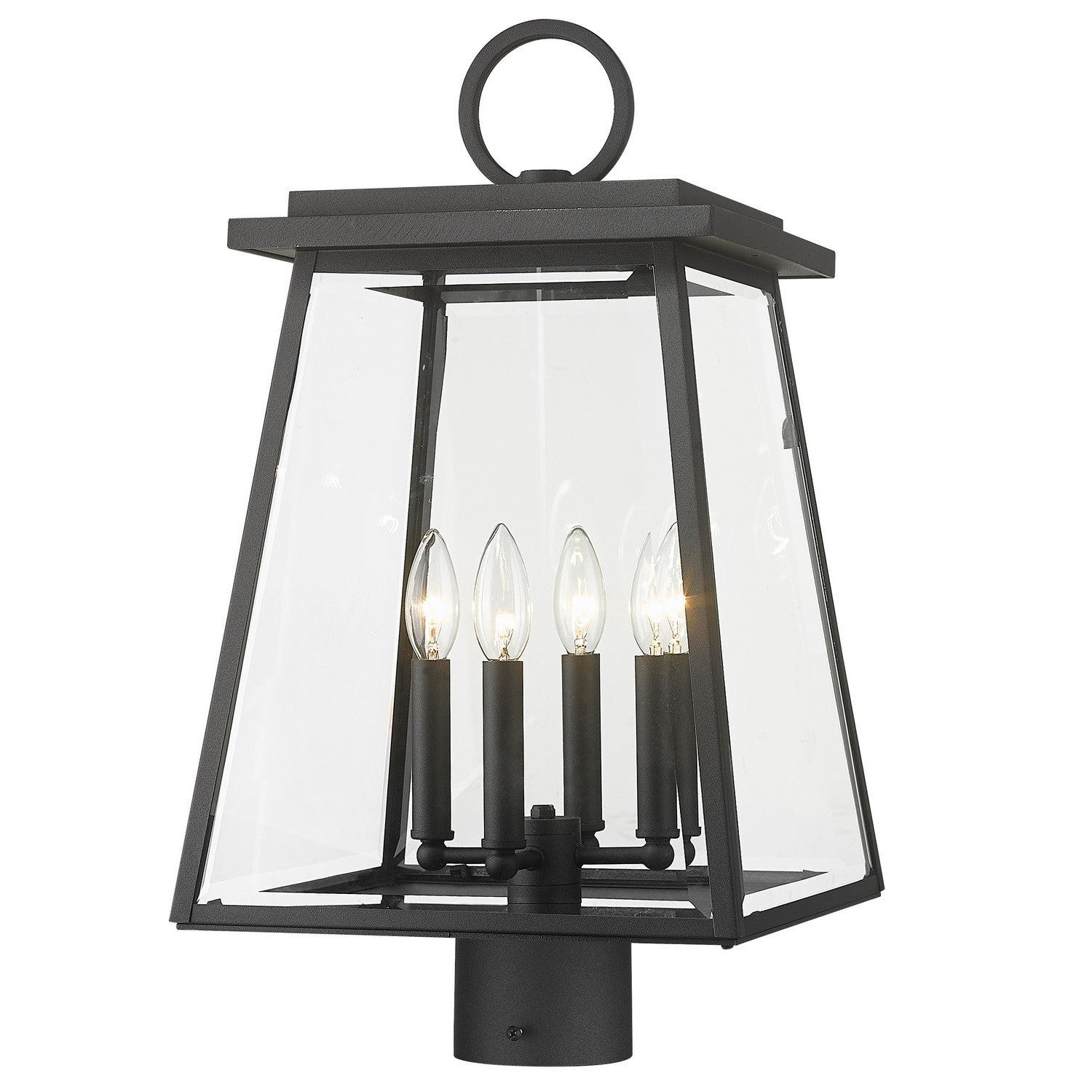 Z-Lite - 521PHBR-BK - Four Light Outdoor Post Mount Fixture - Broughton - Black