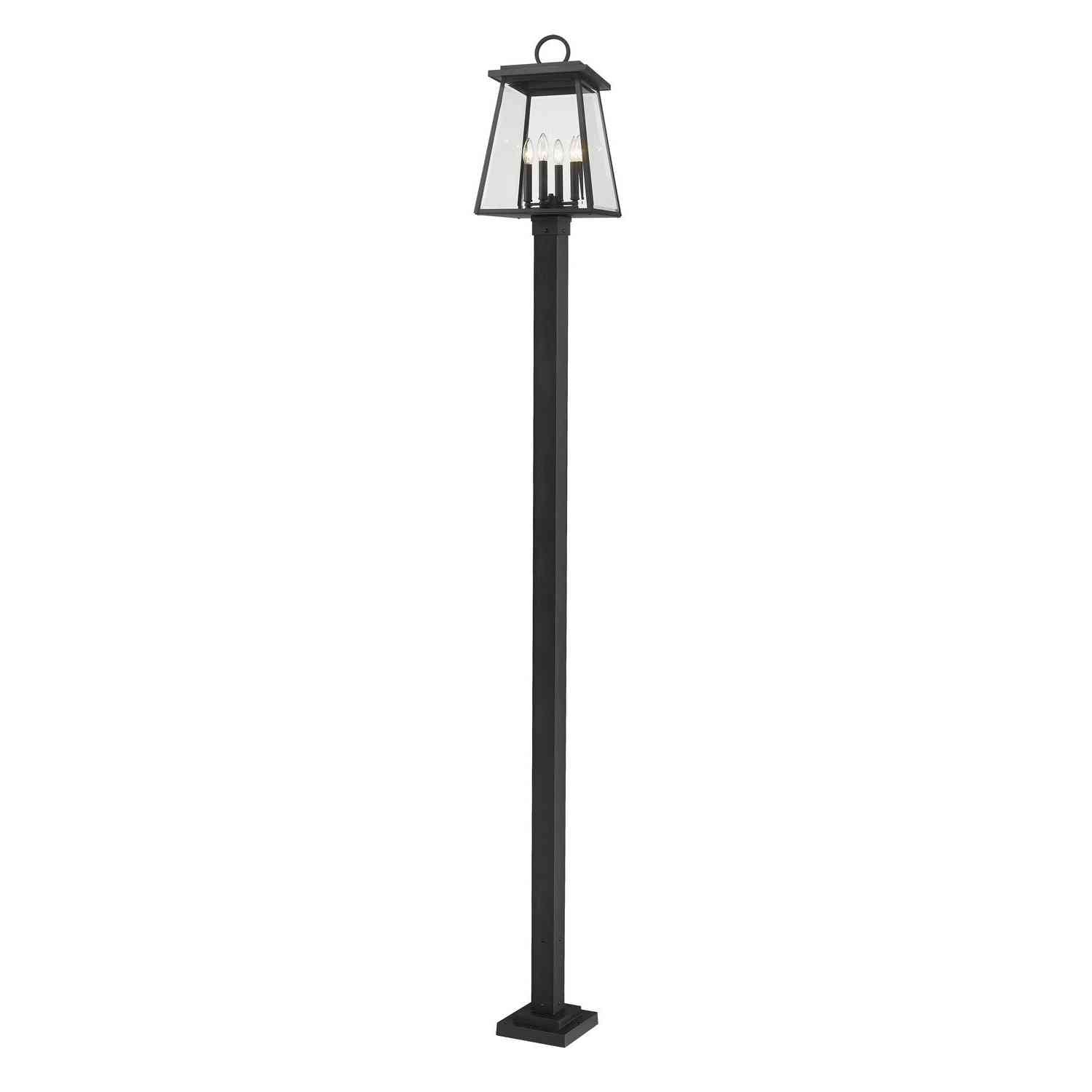 Z-Lite - 521PHBS-536P-BK - Four Light Outdoor Post Mounted Fixture - Broughton - Black