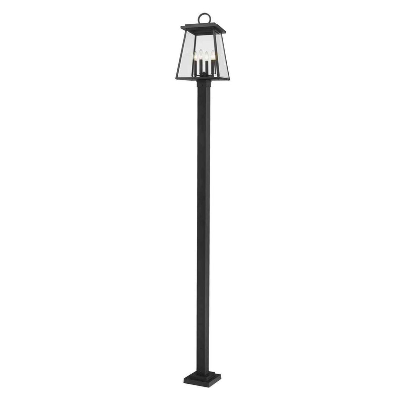 Z-Lite - 521PHBS-536P-BK - Four Light Outdoor Post Mounted Fixture - Broughton - Black