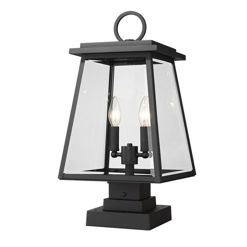 Z-Lite - 521PHMS-SQPM-BK - Two Light Outdoor Pier Mounted Fixture - Broughton - Black
