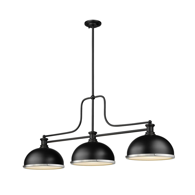 Z-Lite - 725-3MB-D12MB+BN - Three Light Billiard - Melange - Matte Black