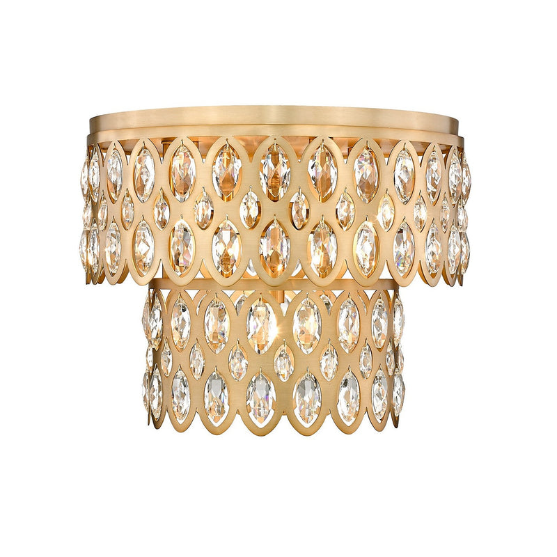 Z-Lite - 822F15-HB - Five Light Flush Mount - Dealey - Heirloom Brass