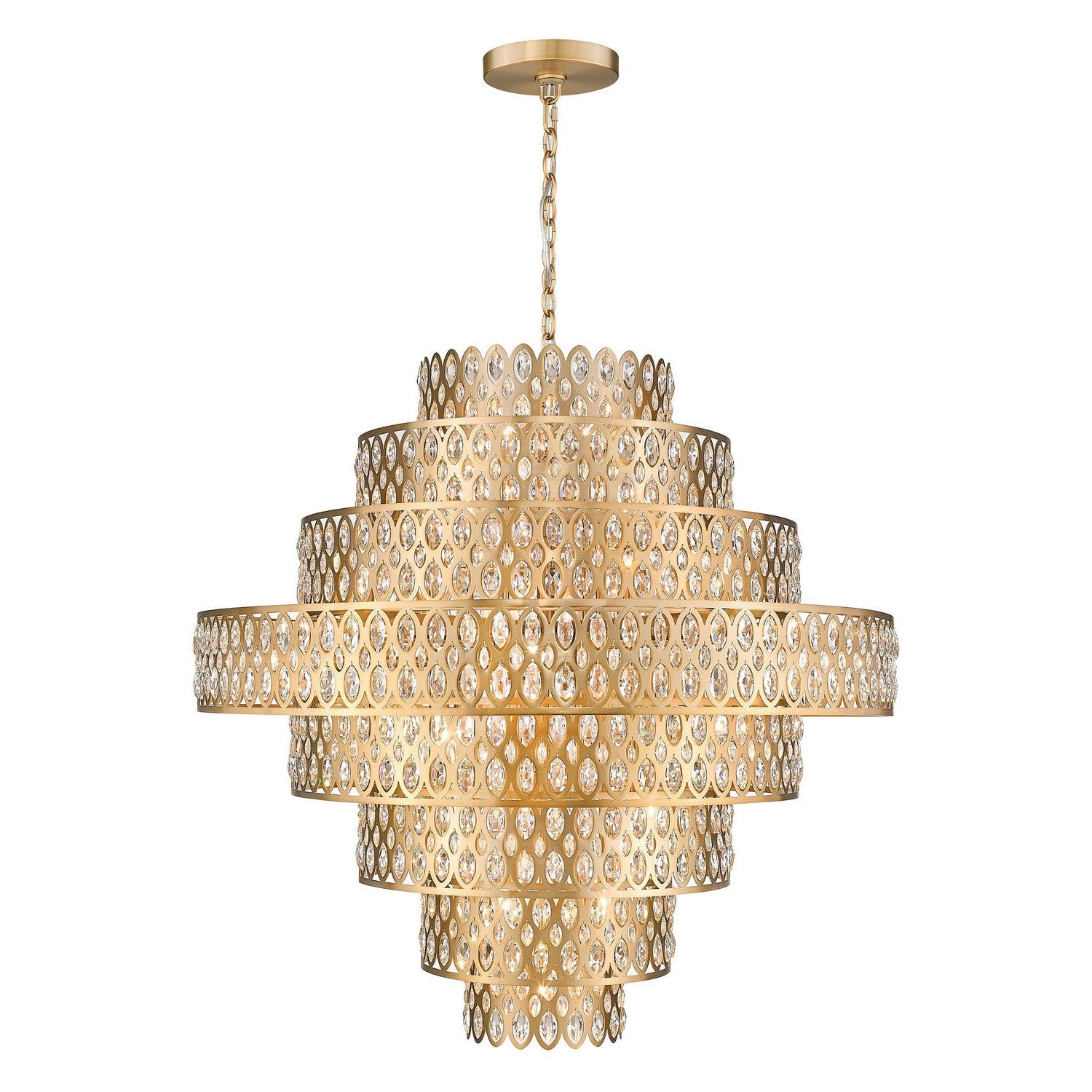 Z-Lite - 822P45-HB - 25 Light Chandelier - Dealey - Heirloom Brass