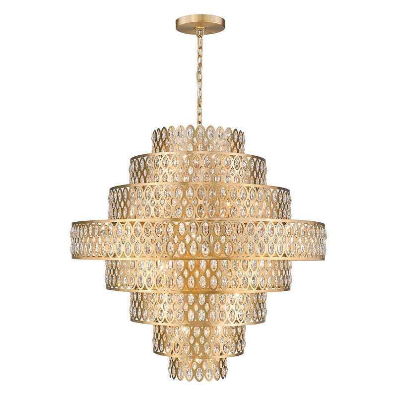 Z-Lite - 822P45-HB - 25 Light Chandelier - Dealey - Heirloom Brass