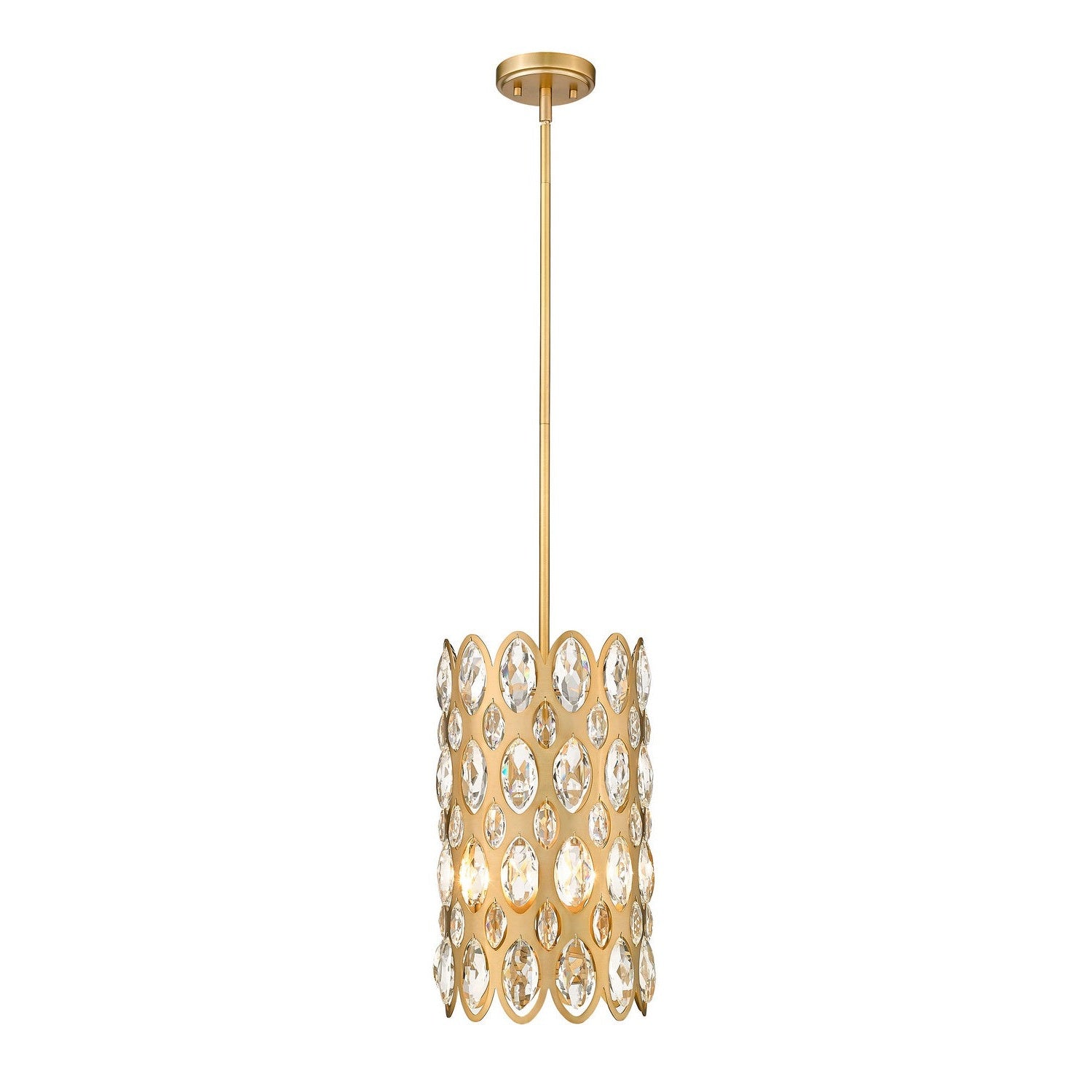 Z-Lite - 822P9-HB - Three Light Pendant - Dealey - Heirloom Brass