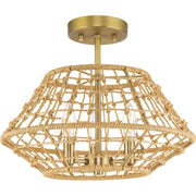Progress Lighting - P350246-163 - Three Light Flush Mount - Laila - Vintage Brass