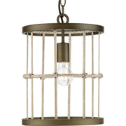 Progress Lighting - P500417-161 - One Light Pendant - Lattimore - Aged Brass