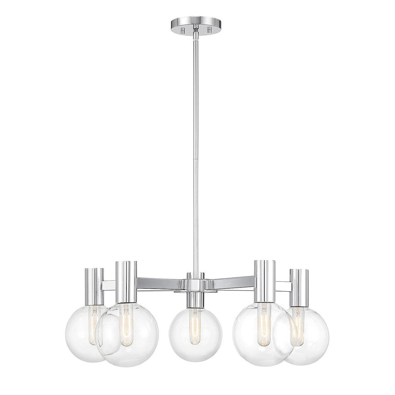 Savoy House - 1-3073-5-11 - Five Light Chandelier - Wright - Chrome