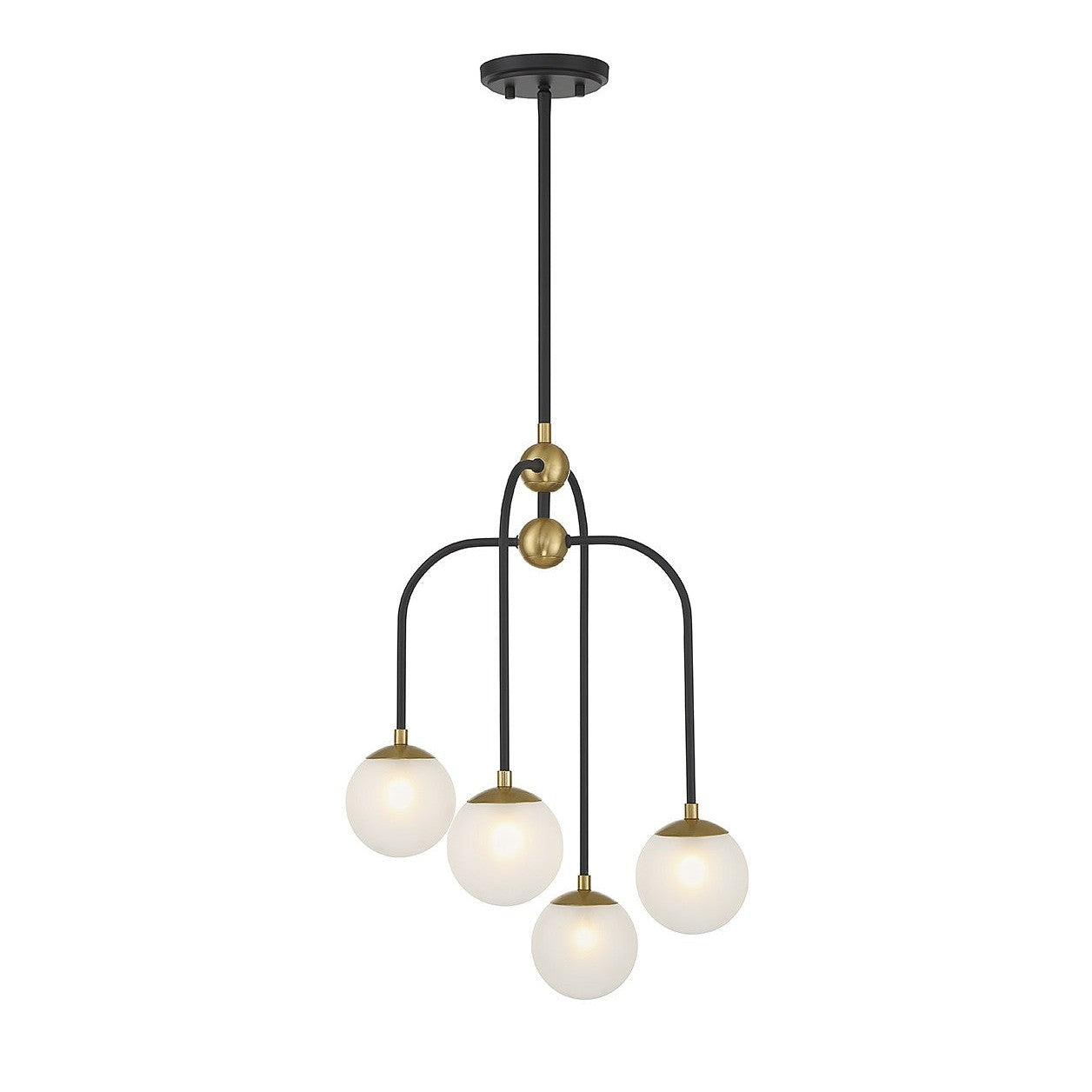 Savoy House - 1-6697-4-143 - Four Light Chandelier - Couplet - Matte Black with Warm Brass