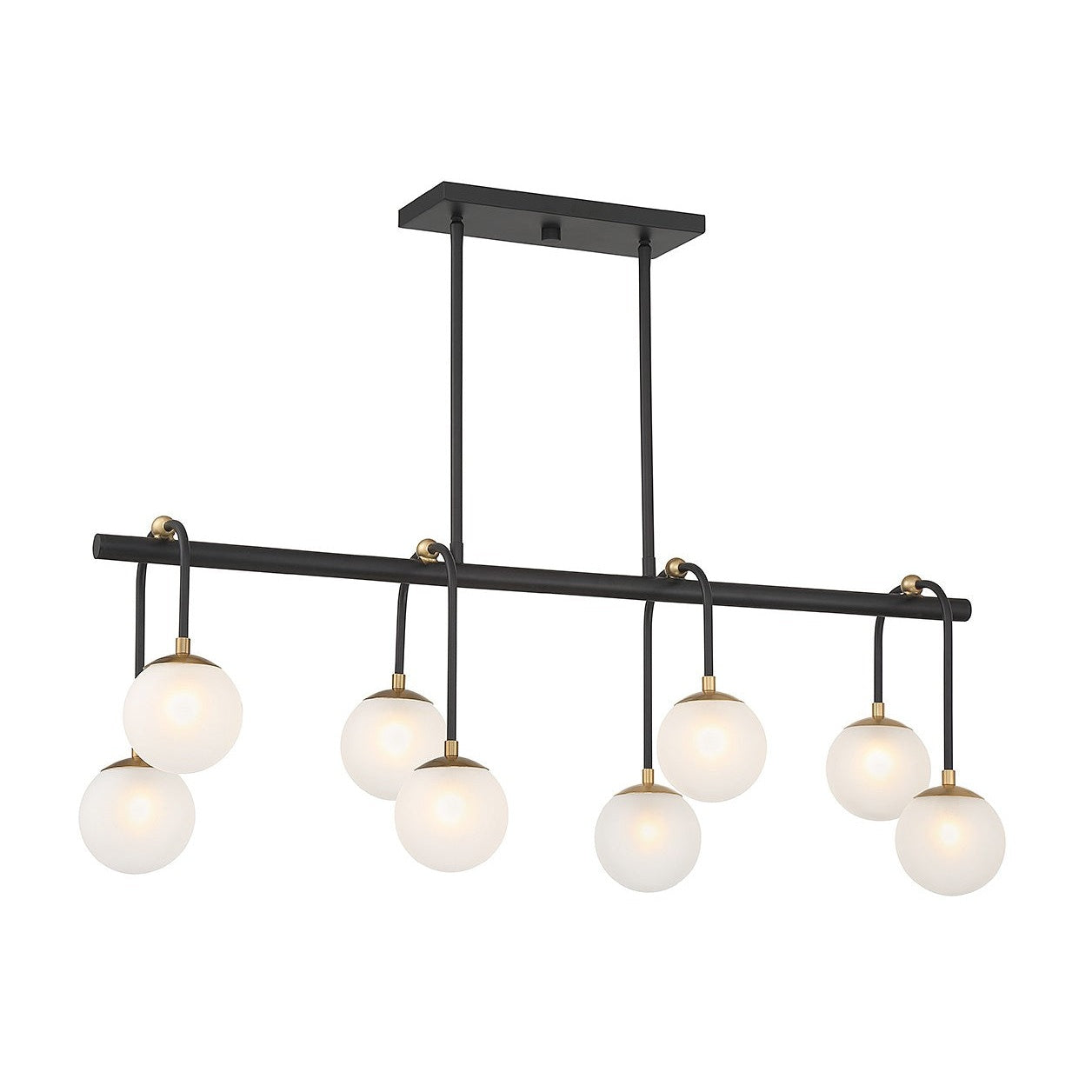 Savoy House - 1-6699-8-143 - Eight Light Linear Chandelier - Couplet - Matte Black with Warm Brass