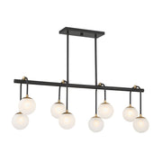 Savoy House - 1-6699-8-143 - Eight Light Linear Chandelier - Couplet - Matte Black with Warm Brass