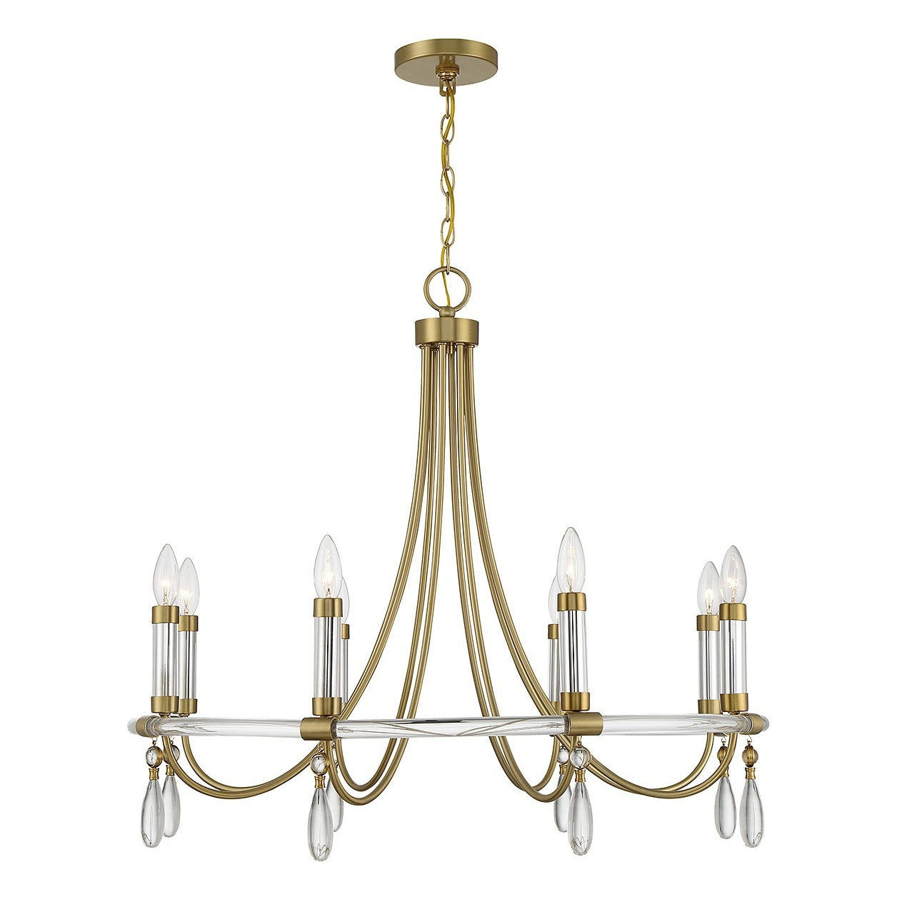 Savoy House - 1-7718-8-195 - Eight Light Chandelier - Mayfair - Warm Brass and Chrome