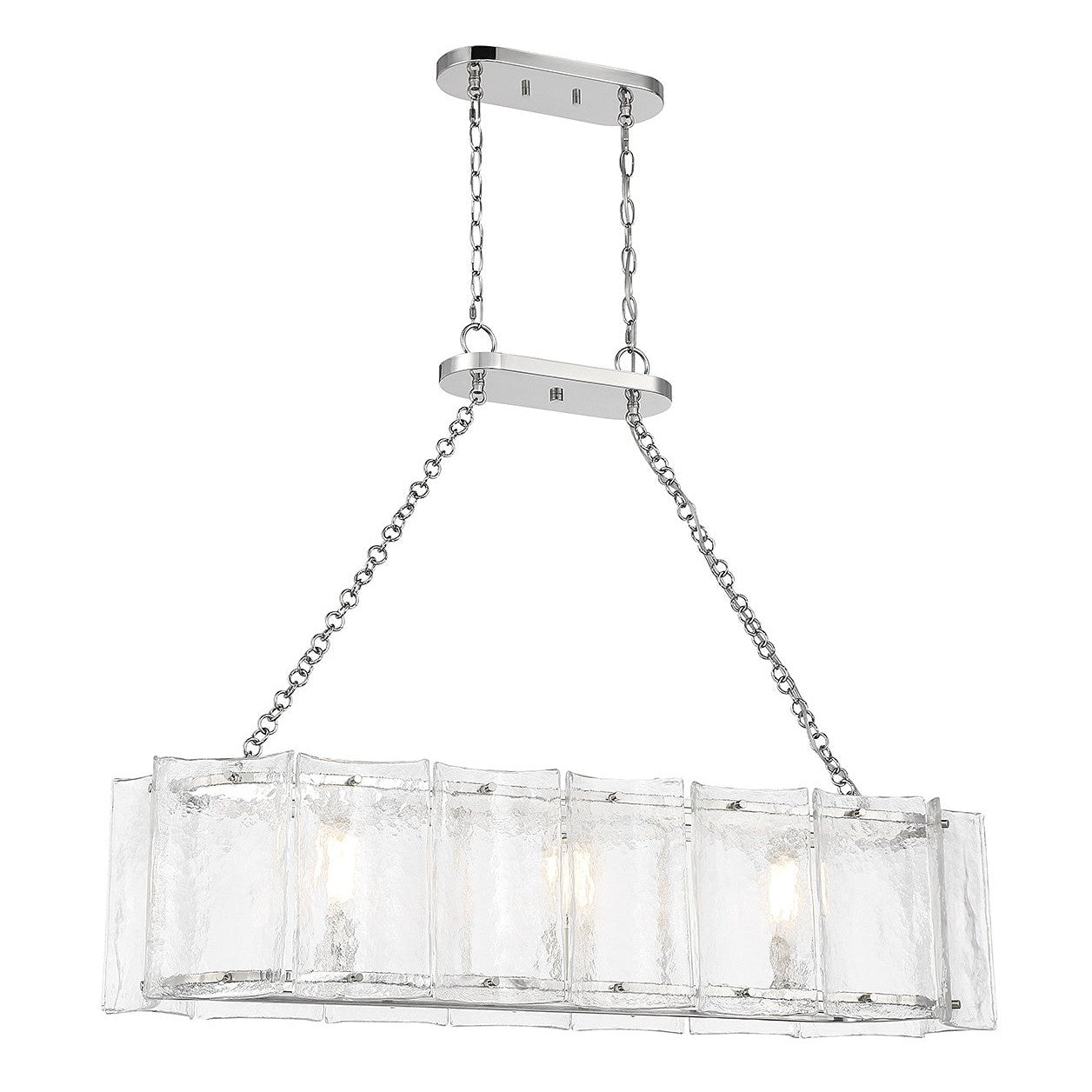 Savoy House - 1-8203-3-109 - Three Light Linear Chandelier - Genry - Polished Nickel