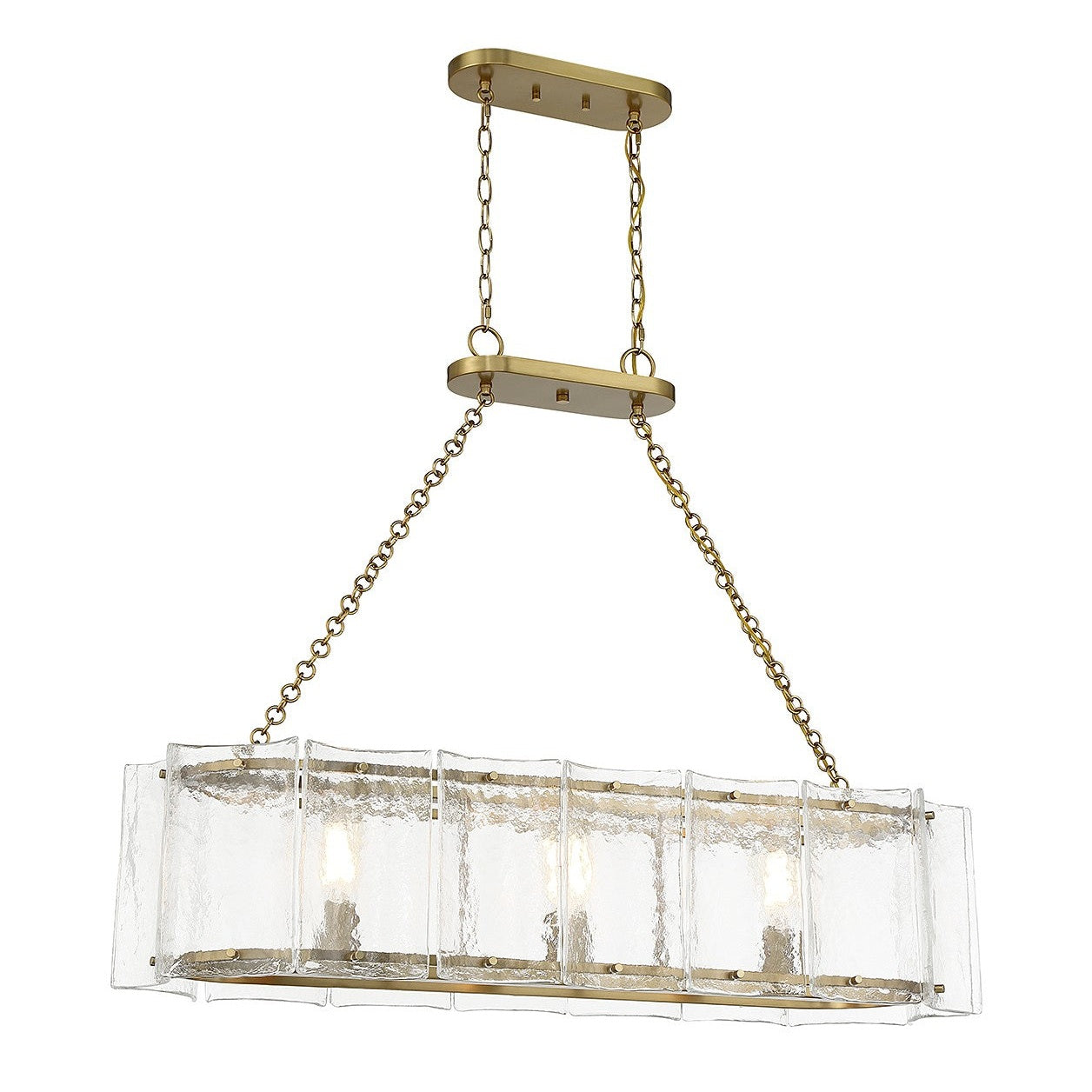Savoy House - 1-8203-3-322 - Three Light Linear Chandelier - Genry - Warm Brass