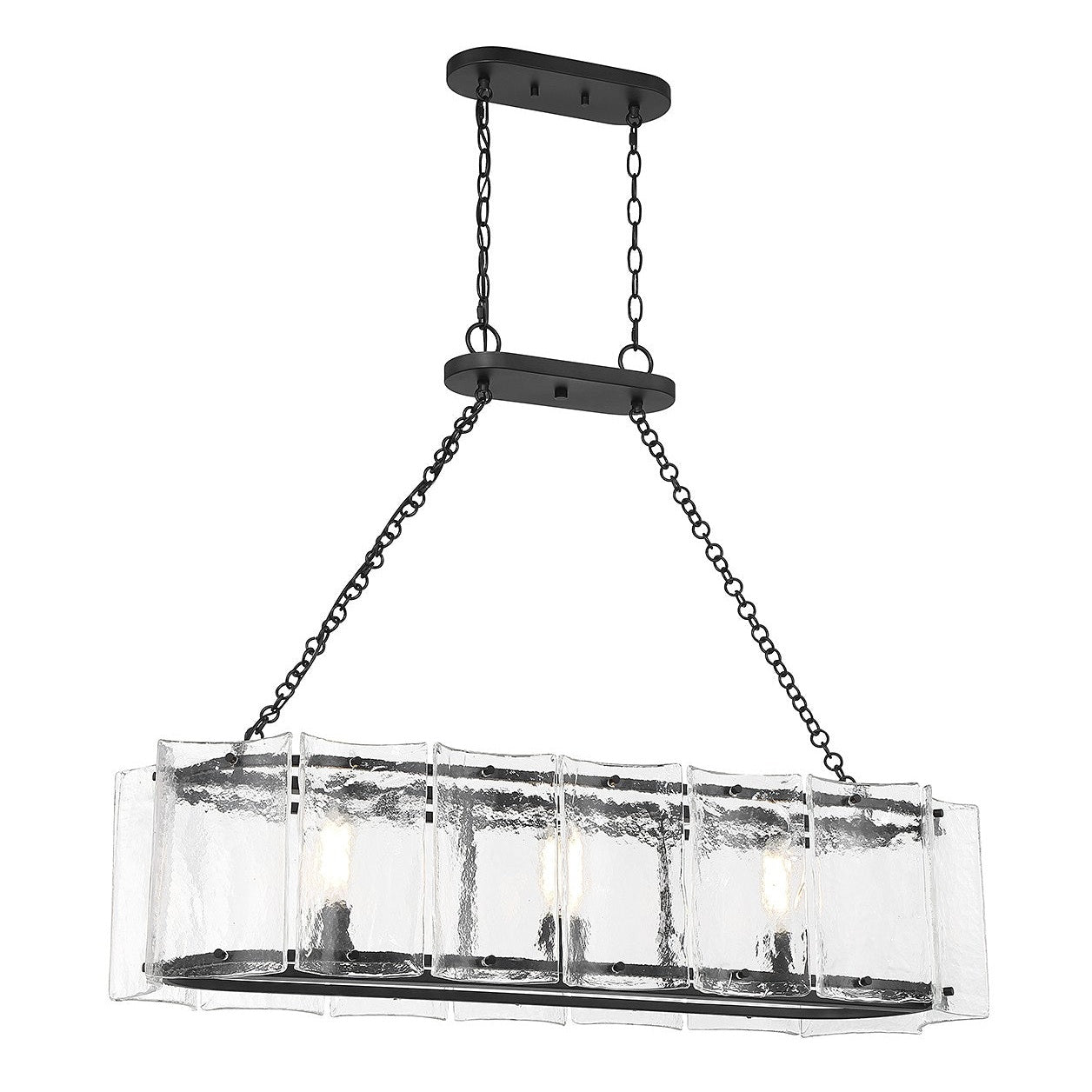 Savoy House - 1-8203-3-89 - Three Light Linear Chandelier - Genry - Matte Black