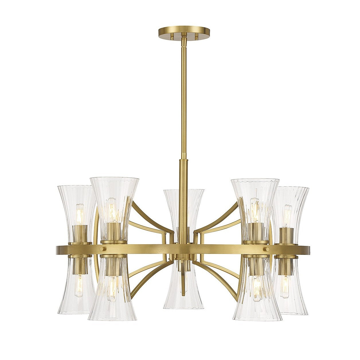 Savoy House - 1-9704-10-322 - Ten Light Chandelier - Bennington - Warm Brass
