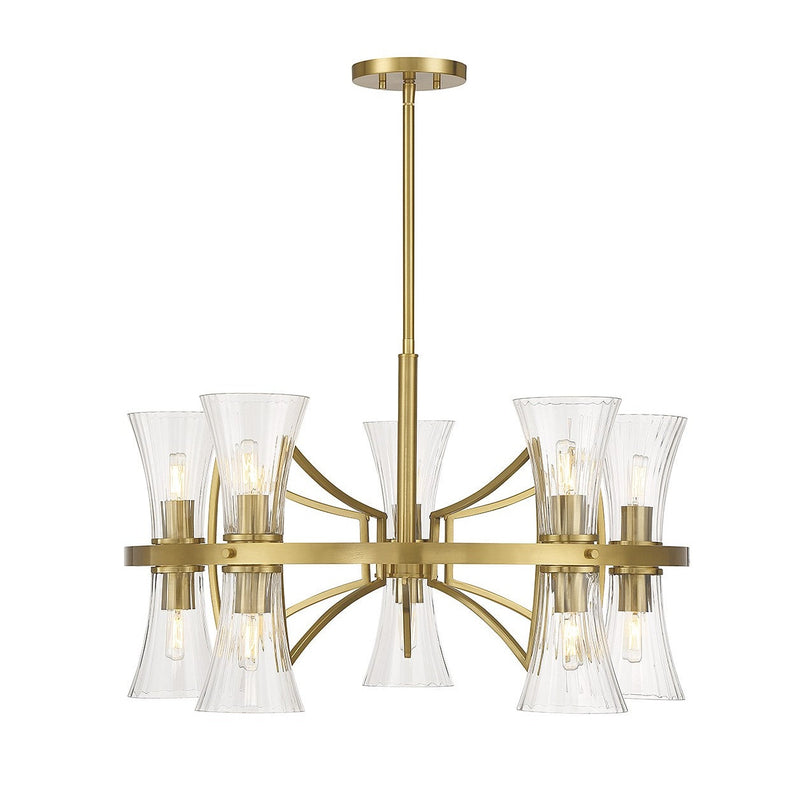 Savoy House - 1-9704-10-322 - Ten Light Chandelier - Bennington - Warm Brass
