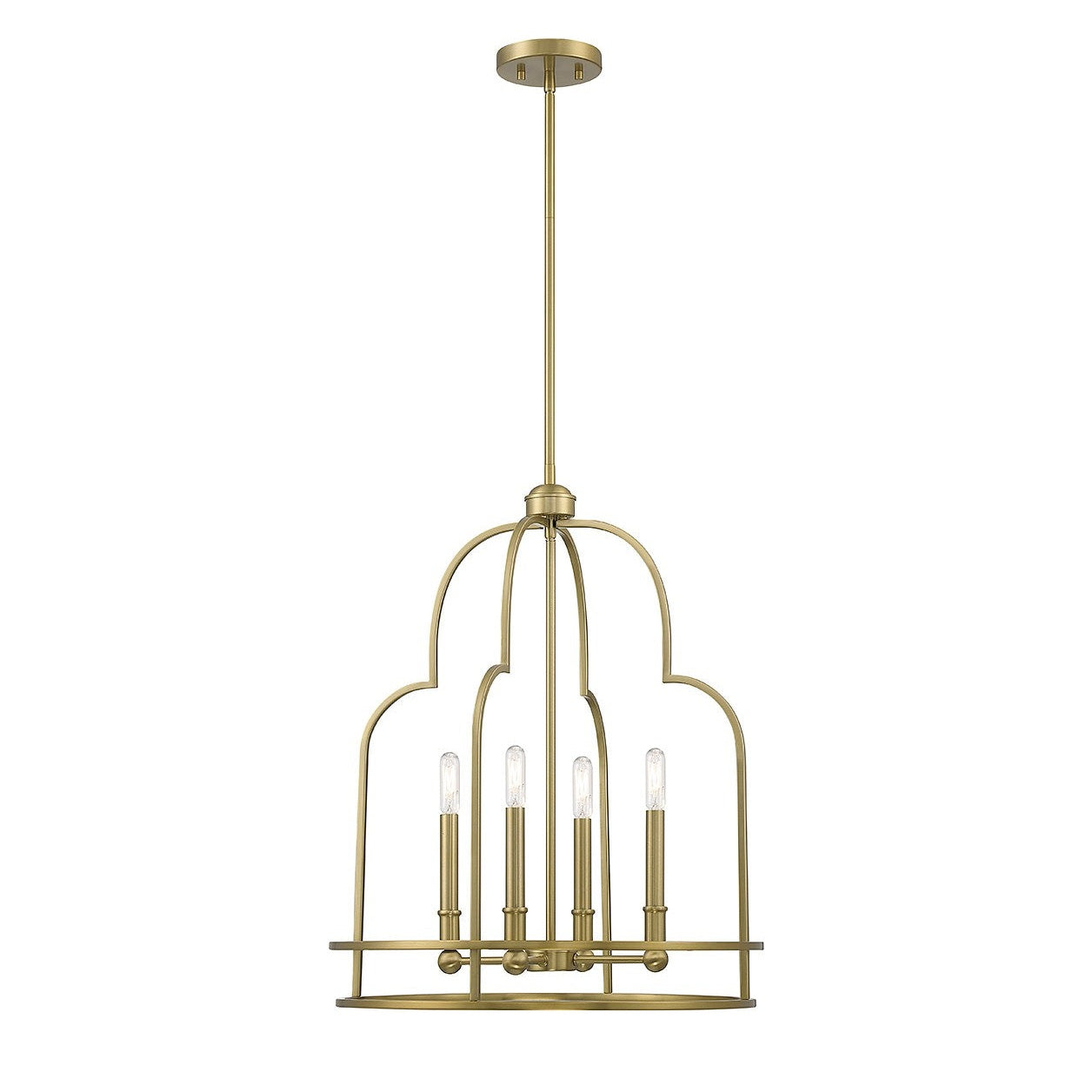Savoy House - 3-6612-4-322 - Four Light Pendant - Diplomat - Warm Brass
