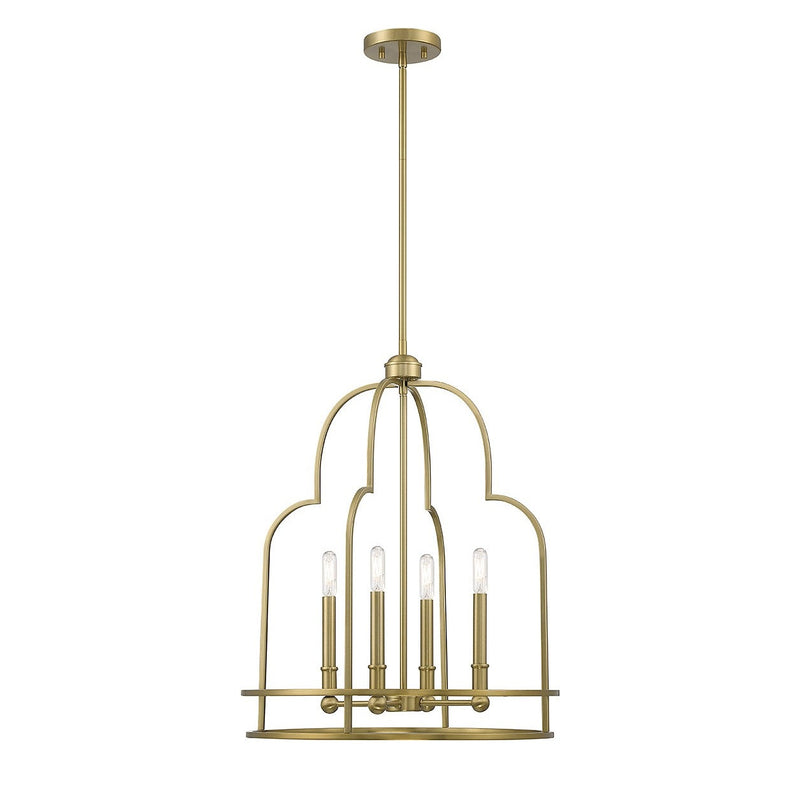 Savoy House - 3-6612-4-322 - Four Light Pendant - Diplomat - Warm Brass