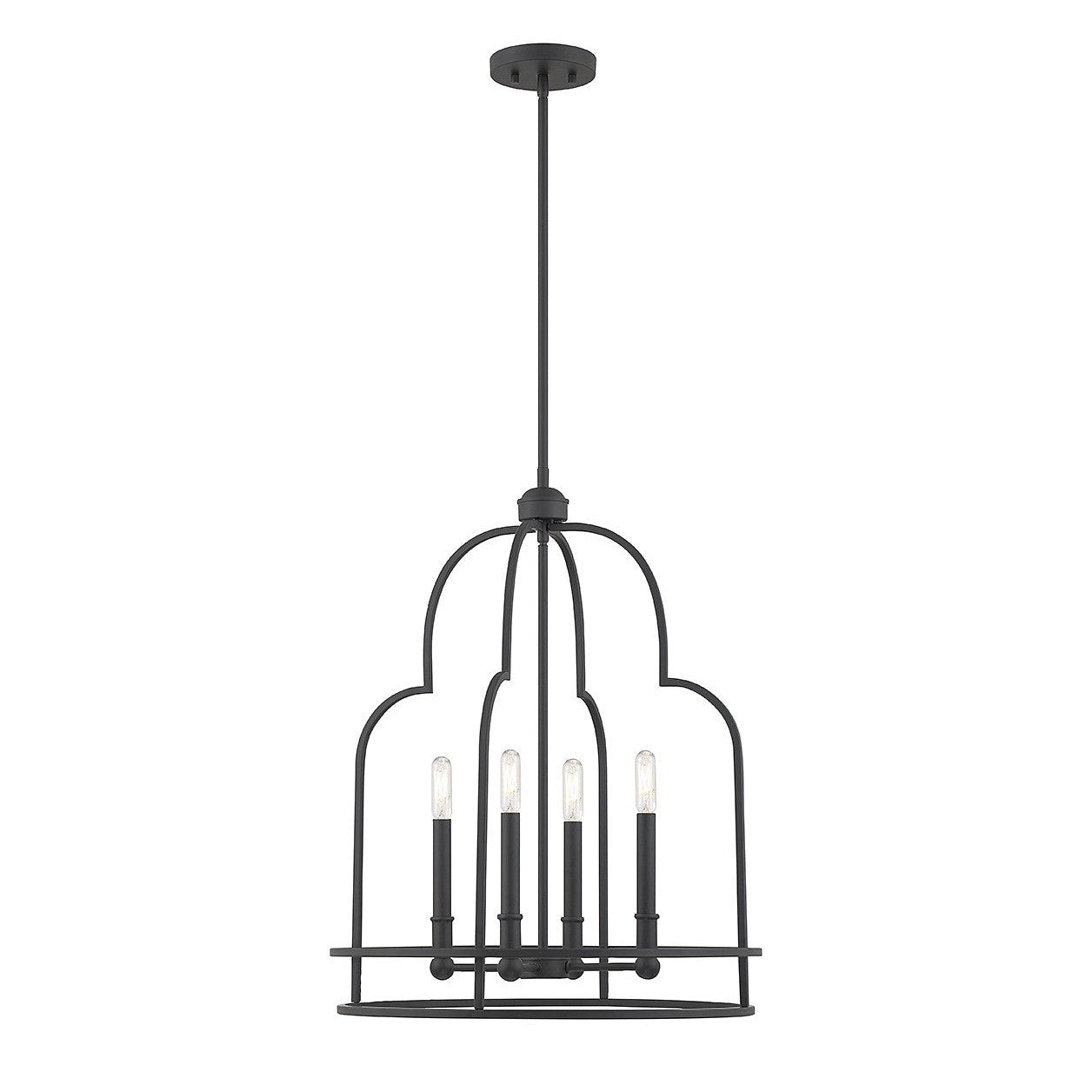 Savoy House - 3-6612-4-89 - Four Light Pendant - Diplomat - Matte Black