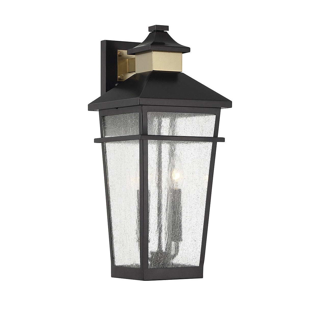 Savoy House - 5-714-143 - Two Light Outdoor Wall Lantern - Kingsley - Matte Black with Warm Brass
