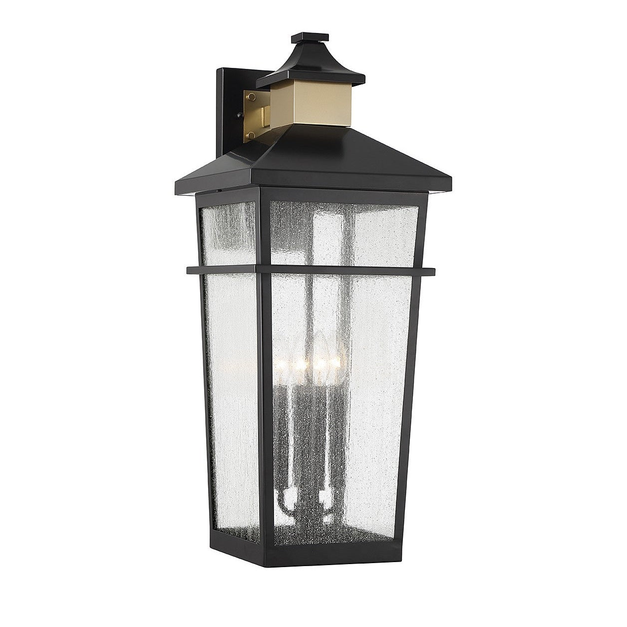 Savoy House - 5-716-143 - Four Light Outdoor Wall Lantern - Kingsley - Matte Black with Warm Brass