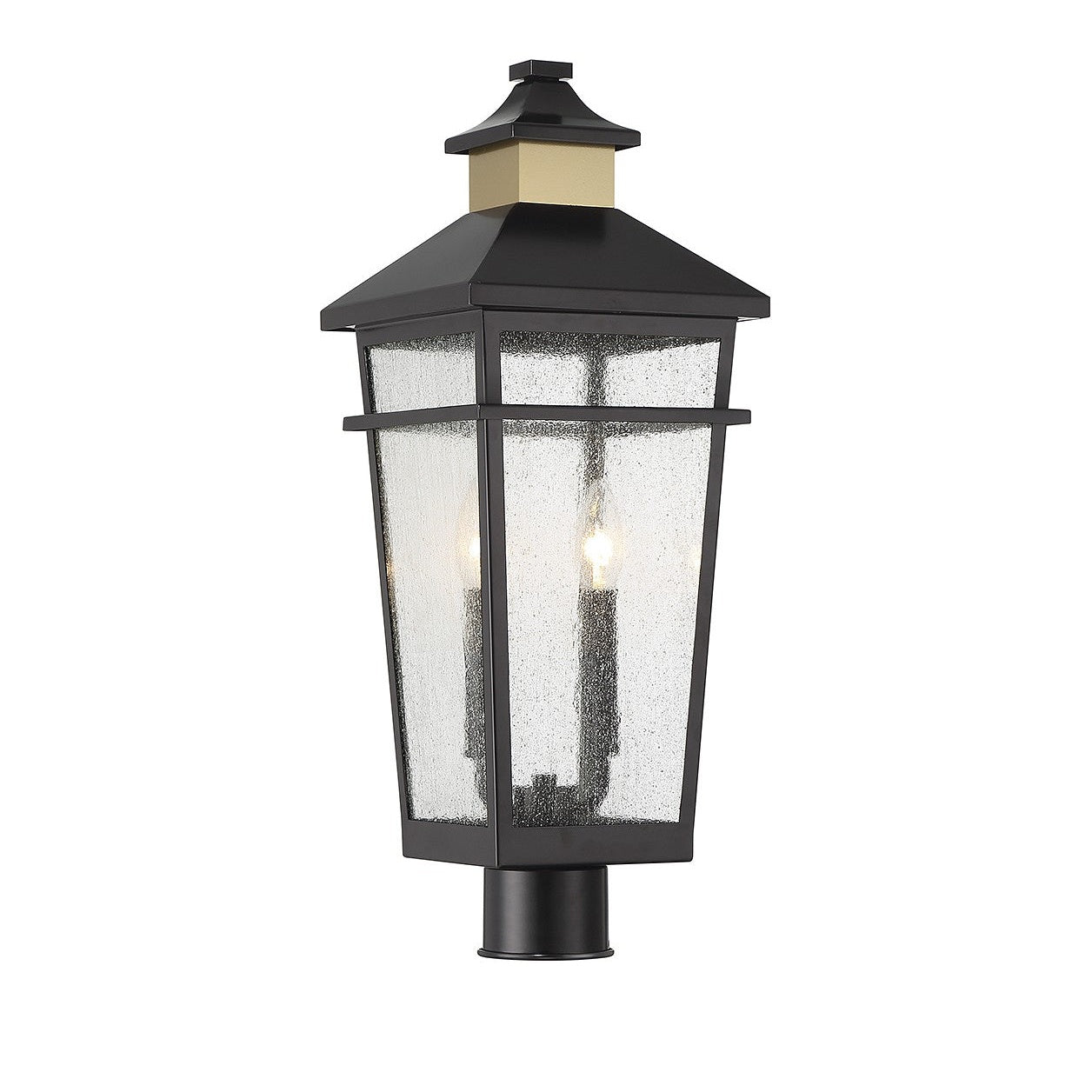 Savoy House - 5-718-143 - Two Light Outdoor Post Lantern - Kingsley - Matte Black with Warm Brass