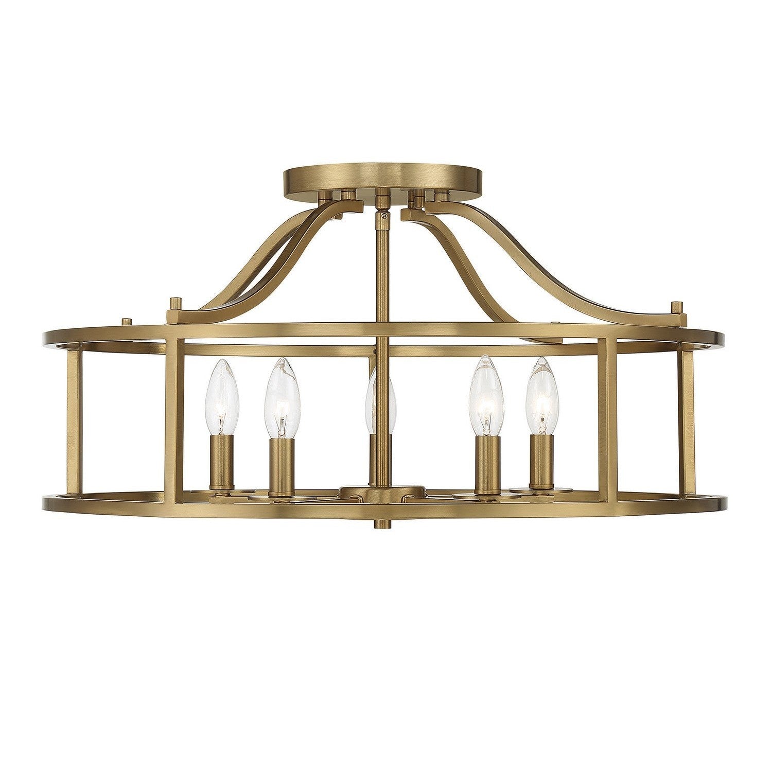 Savoy House - 6-1679-5-322 - Five Light Semi Flush Mount - Stockton - Warm Brass