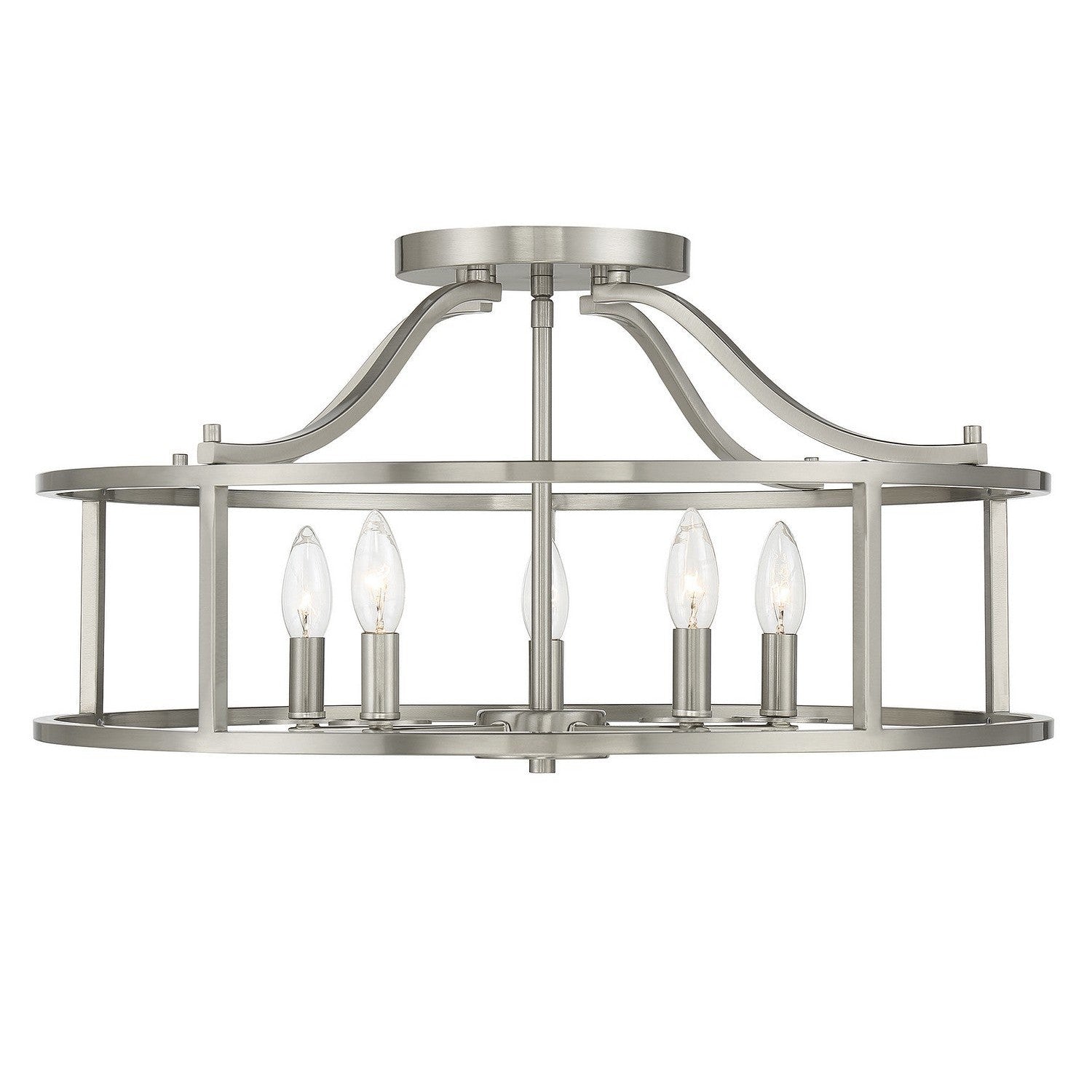 Savoy House - 6-1679-5-SN - Five Light Semi Flush Mount - Stockton - Satin Nickel