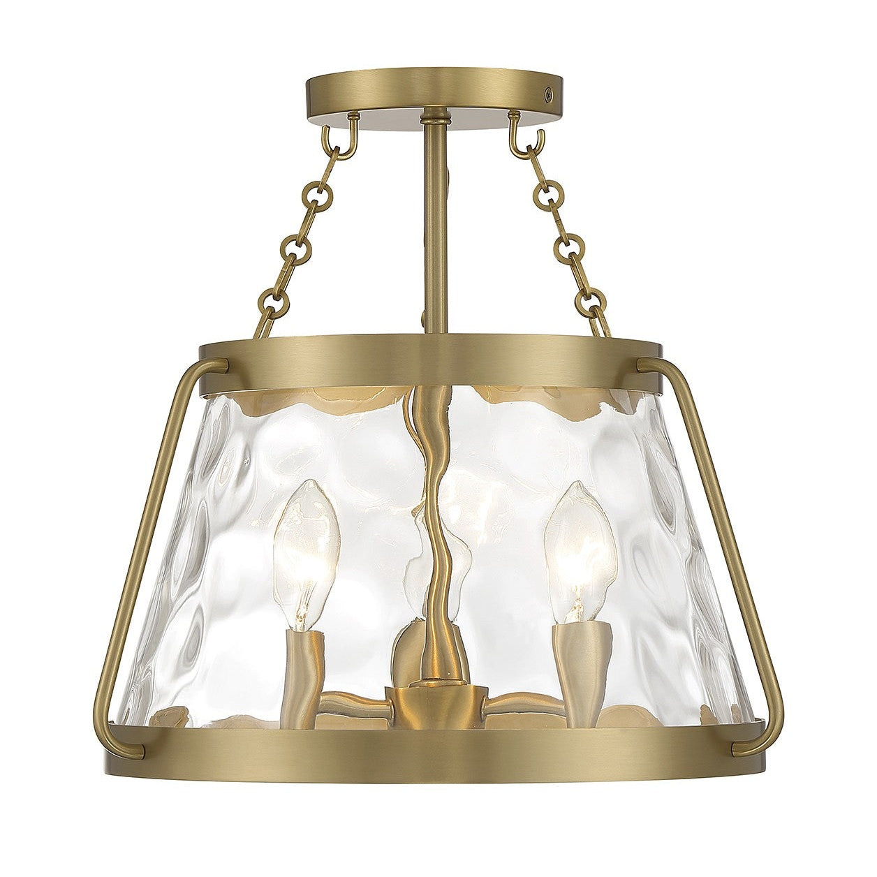 Savoy House - 6-1802-3-322 - Three Light Semi-Flush Mount - Crawford - Warm Brass