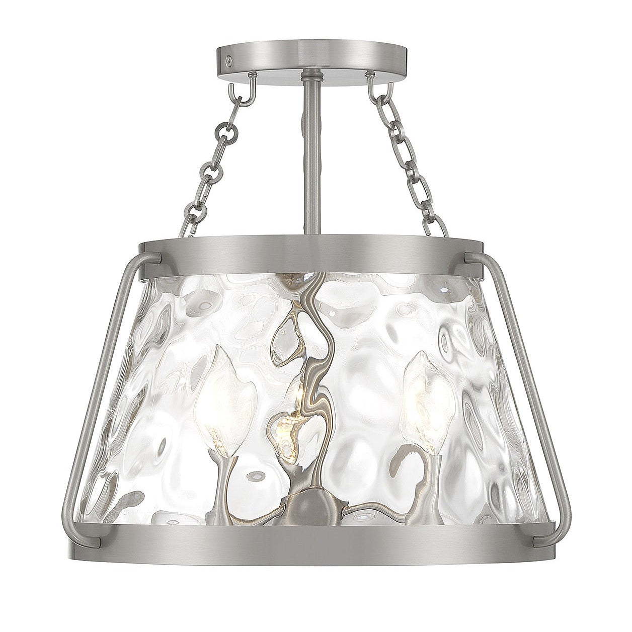 Savoy House - 6-1802-3-SN - Three Light Semi-Flush Mount - Crawford - Satin Nickel