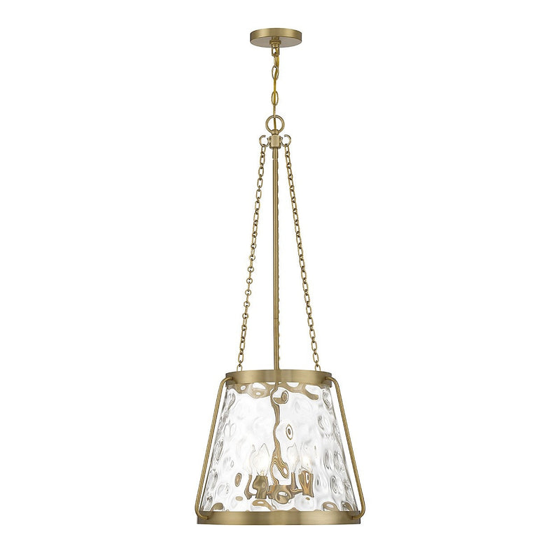 Savoy House - 7-1804-4-322 - Four Light Pendant - Crawford - Warm Brass