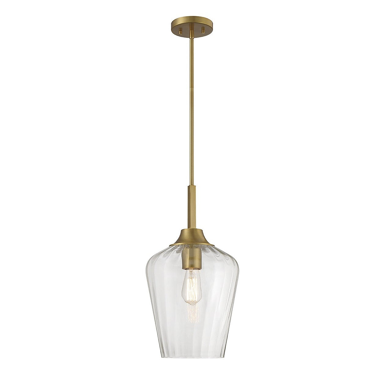 Savoy House - 7-3390-1-322 - One Light Pendant - Carlton - Warm Brass