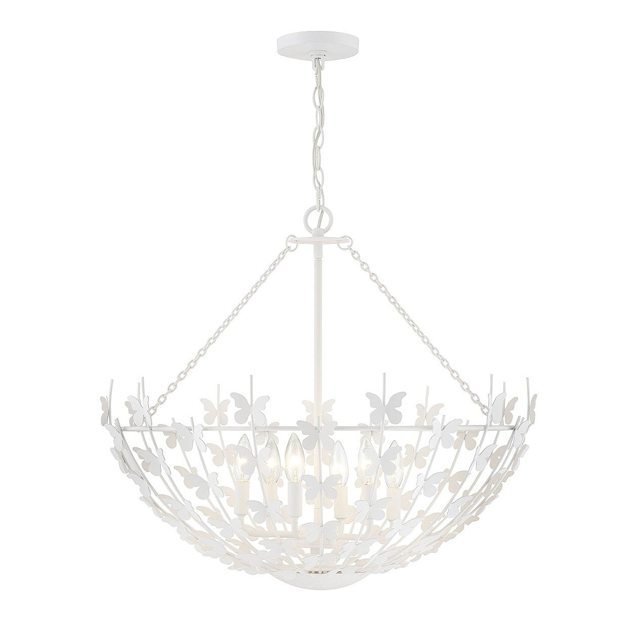 Savoy House - 7-4199-6-83 - Six Light Pendant - Birch - Bisque White