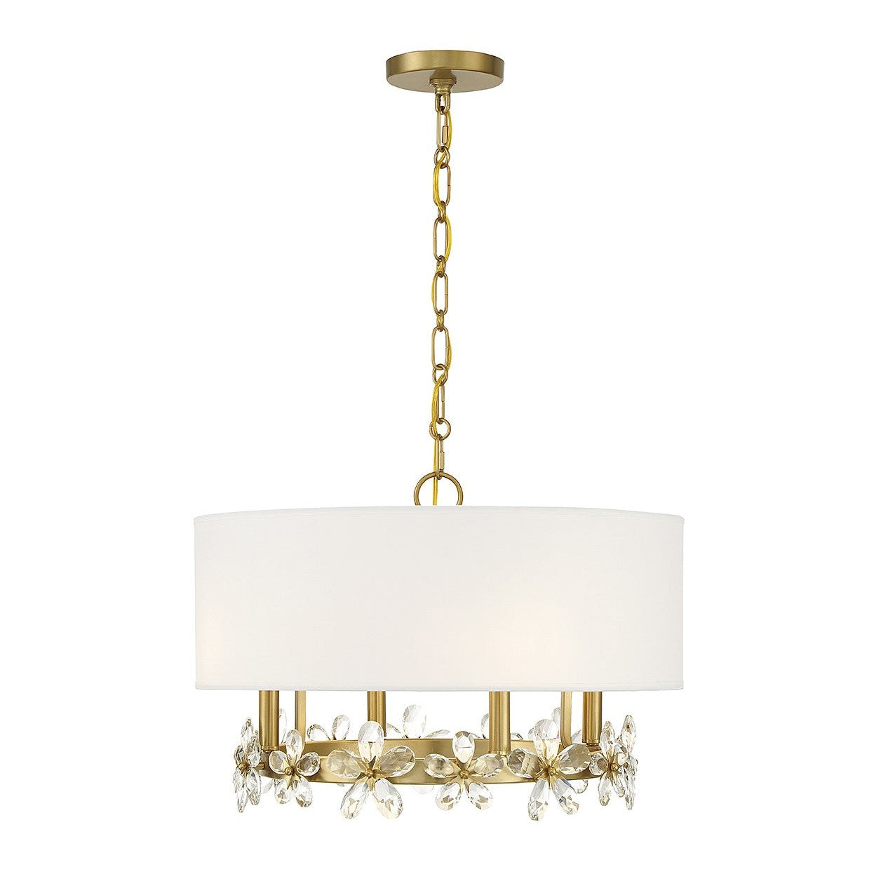 Savoy House - 7-4366-4-322 - Four Light Pendant - Dahlia - Warm Brass