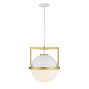 Savoy House - 7-4600-1-142 - One Light Pendant - Carlysle - White with Warm Brass