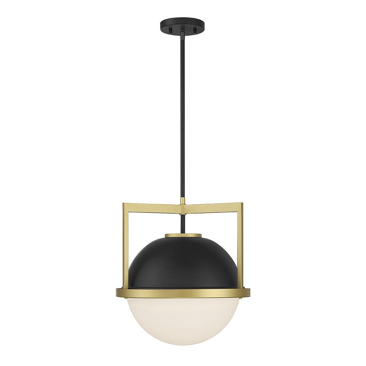 Savoy House - 7-4600-1-143 - One Light Pendant - Carlysle - Matte Black with Warm Brass