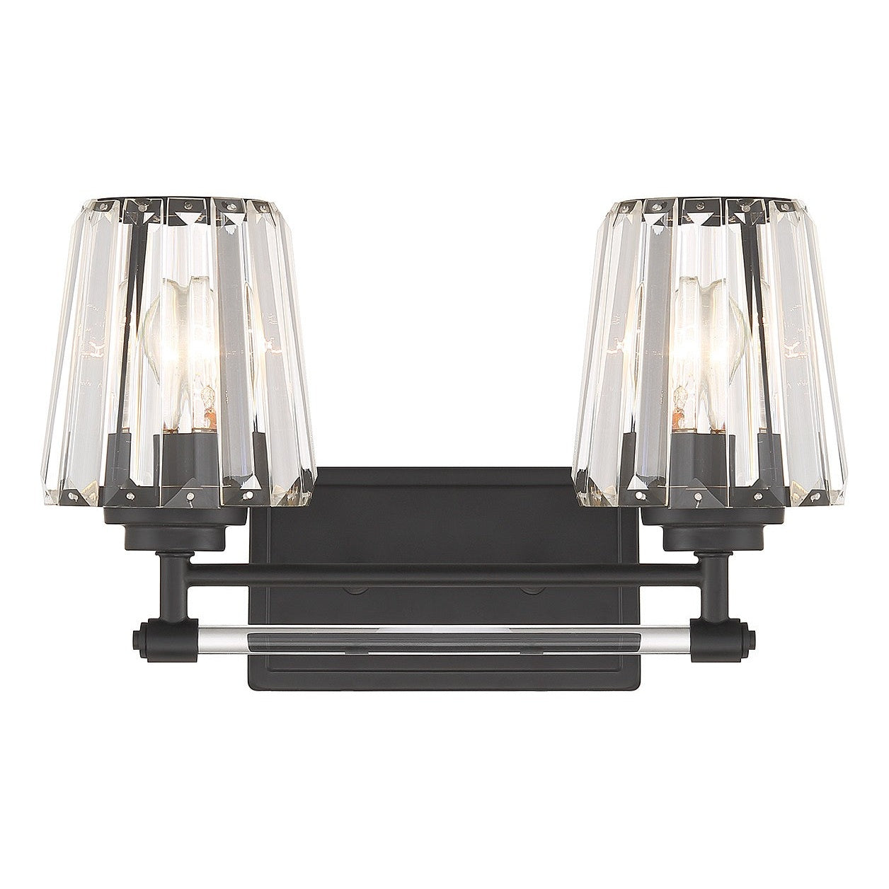 Savoy House - 8-6001-2-BK - Two Light Bathroom Vanity - Garnet - Matte Black