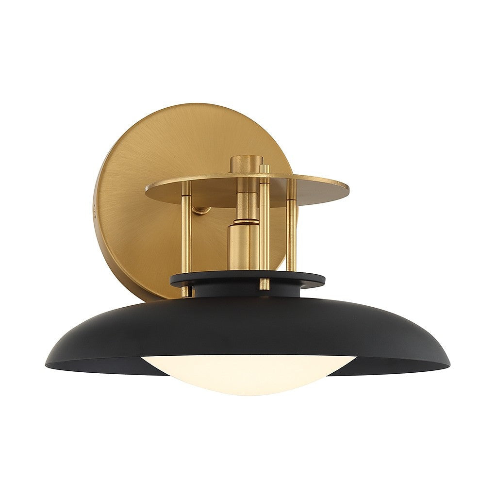Savoy House - 9-1686-1-143 - One Light Wall Sconce - Gavin - Matte Black with Warm Brass