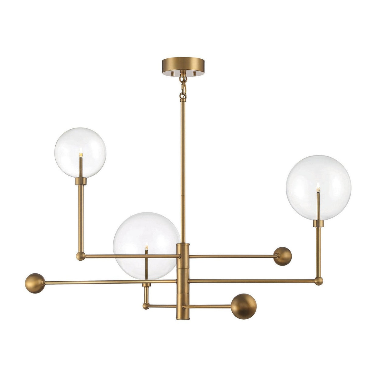 Meridian - M100100NB - LED Chandelier - Natural Brass