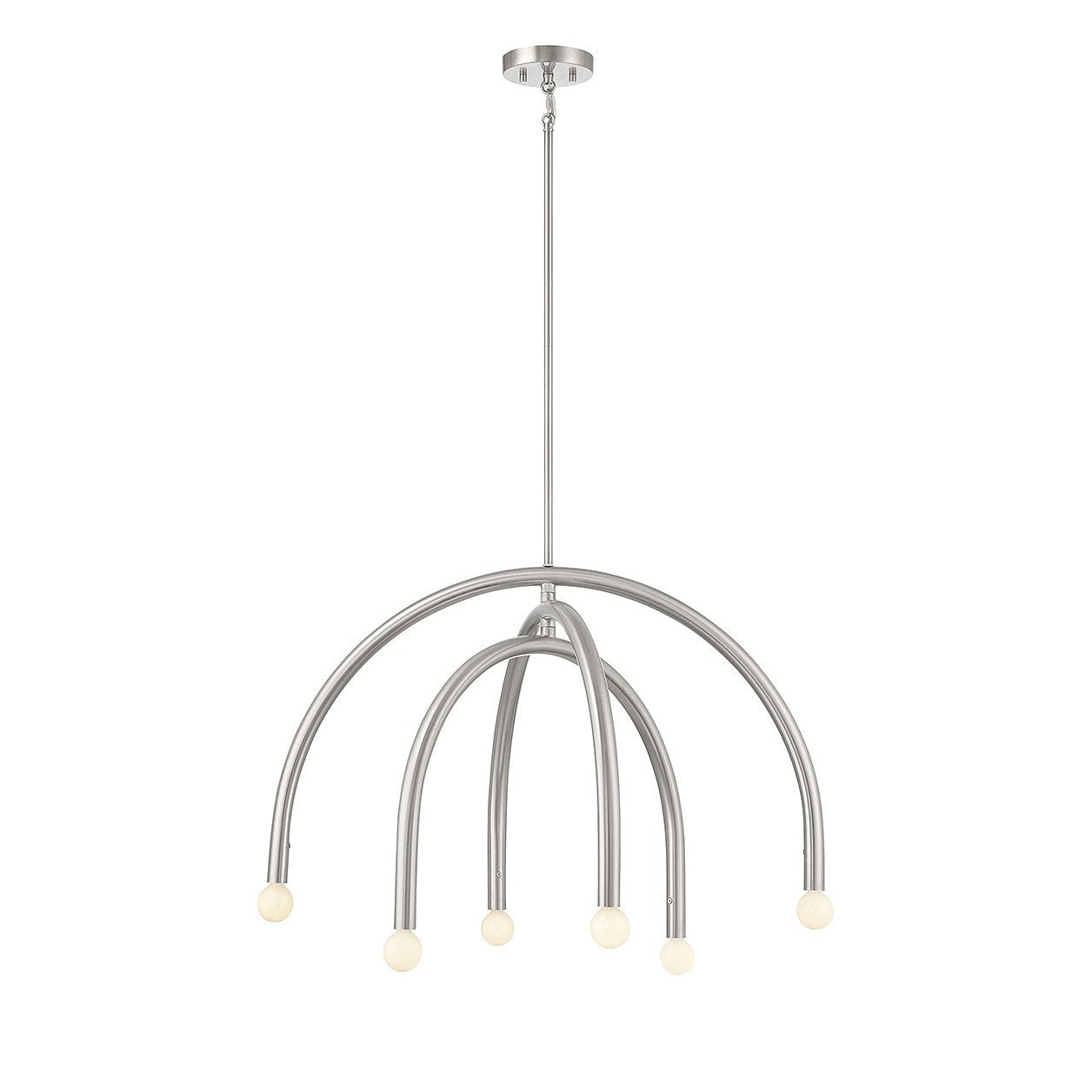 Meridian - M100115BN - Six Light Chandelier - Brushed Nickel