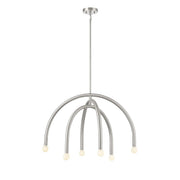 Meridian - M100115BN - Six Light Chandelier - Brushed Nickel