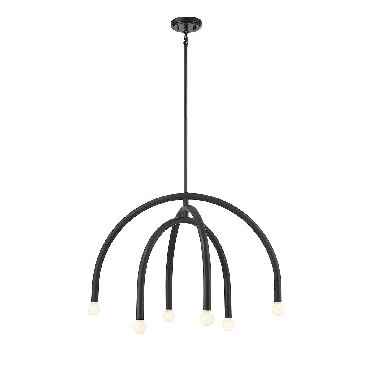 Meridian - M100115MBK - Six Light Chandelier - Matte Black