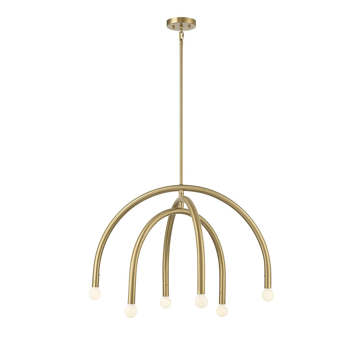 Meridian - M100115NB - Six Light Chandelier - Natural Brass