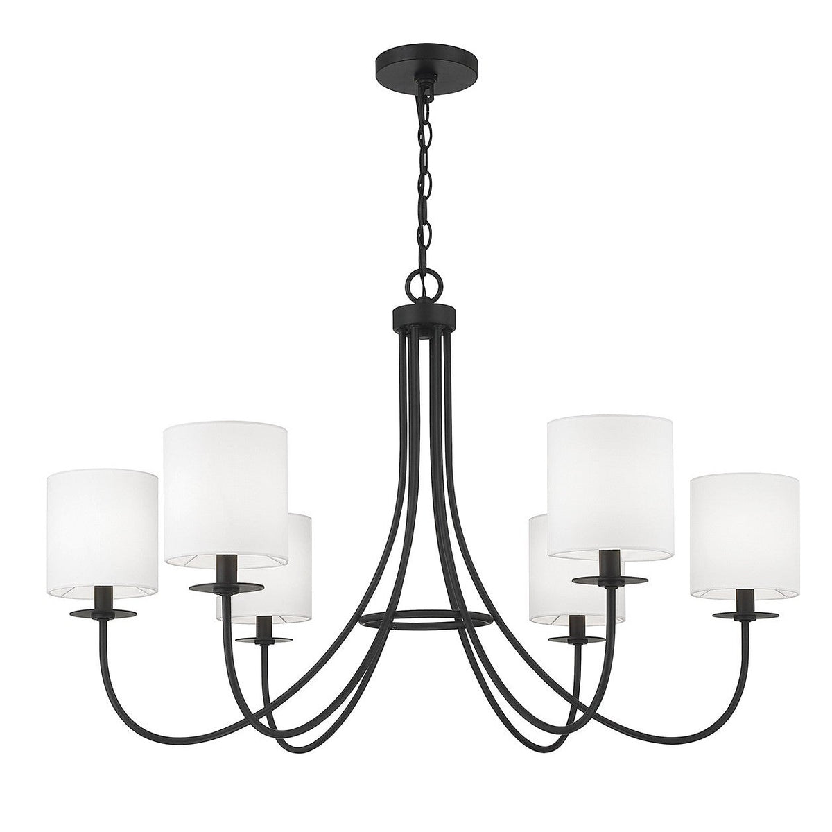 Meridian - M100117MBK - Six Light Chandelier - Matte Black