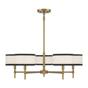 Meridian - M10011NB - Five Light Chandelier - Natural Brass