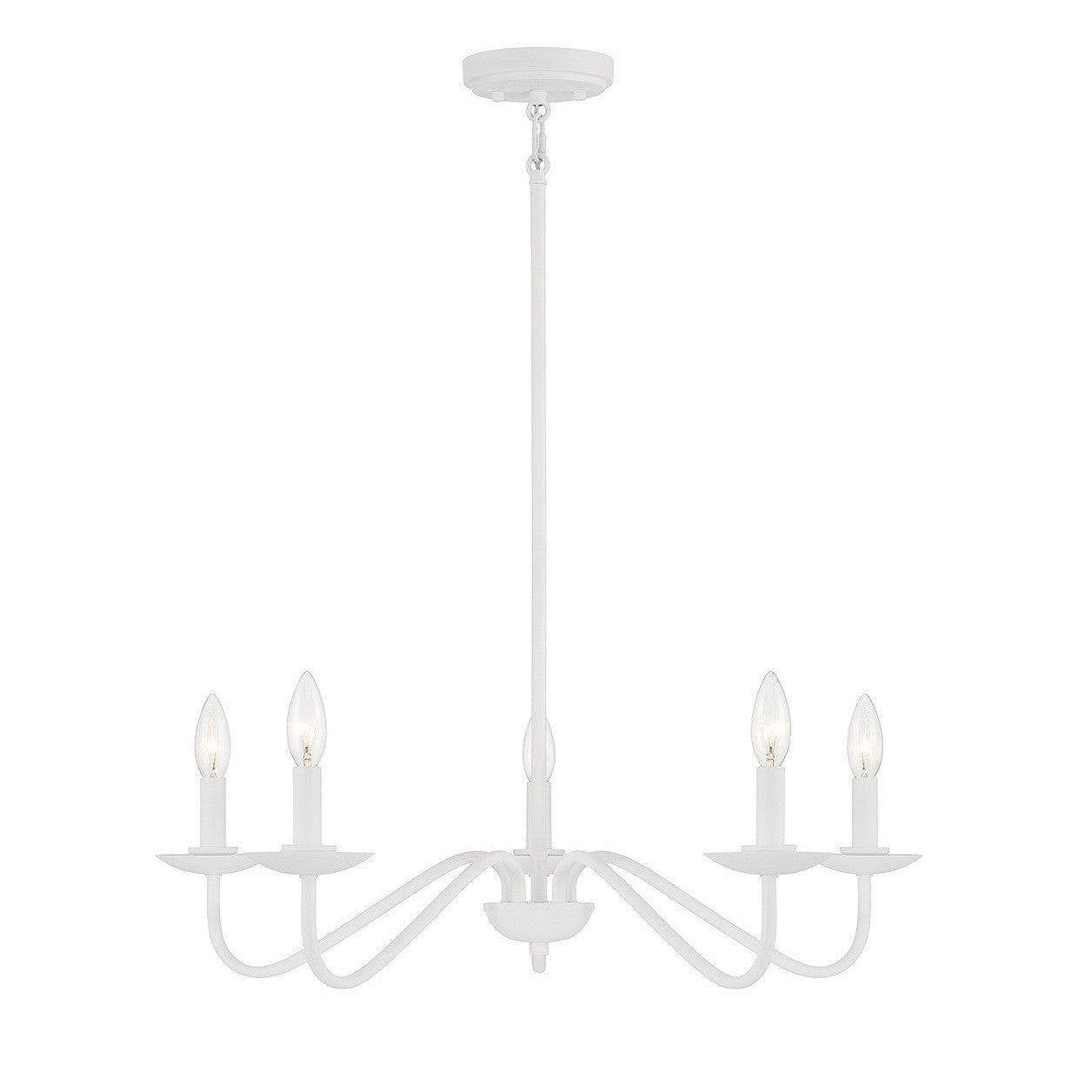 Meridian - M100120BQW - Five Light Chandelier - Bisque White