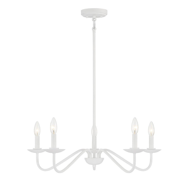 Meridian - M100120BQW - Five Light Chandelier - Bisque White