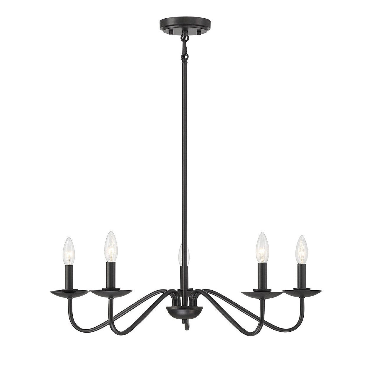 Meridian - M100120MBK - Five Light Chandelier - Matte Black