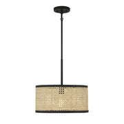 Meridian - M7018MBK - One Light Pendant - Natural Cane with Matte Black